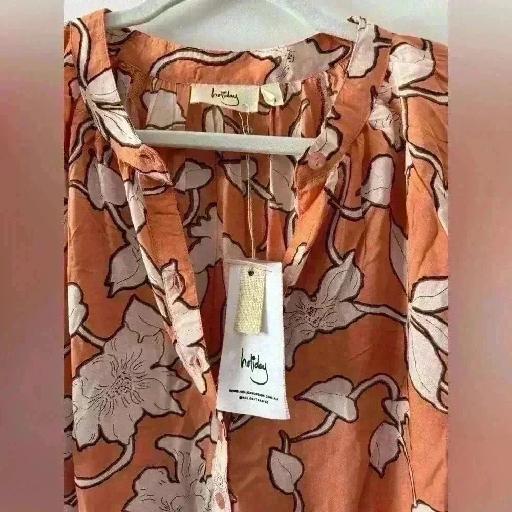 Boutique Australian HOLIDAY Cabana Midi Dress ~ Rainforest ~ Medium~NWT! Floral - Picture 11 of 11